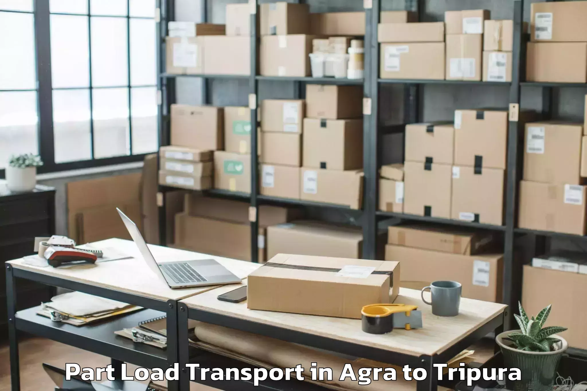 Reliable Agra to Jirania Part Load Transport